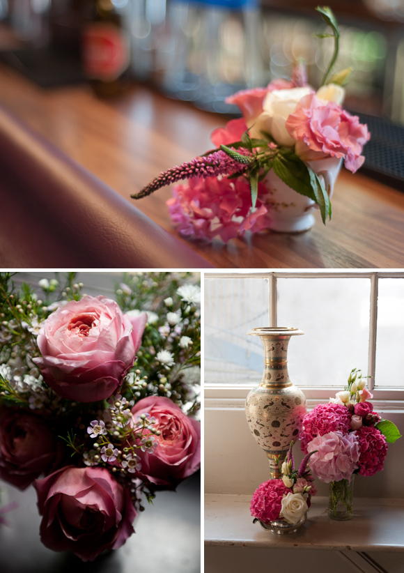 Pink wedding flowers