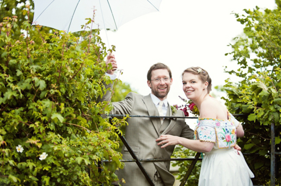 A wedding dress made from tableclothes, by Cardiff & South Wales Wedding Photographer, Aga Tomaszek