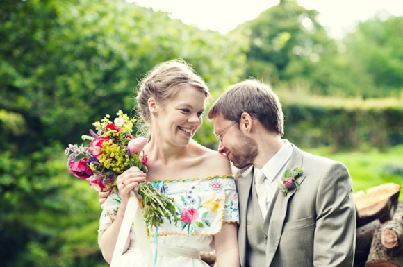 A wedding dress made from tableclothes, by Cardiff & South Wales Wedding Photographer, Aga Tomaszek