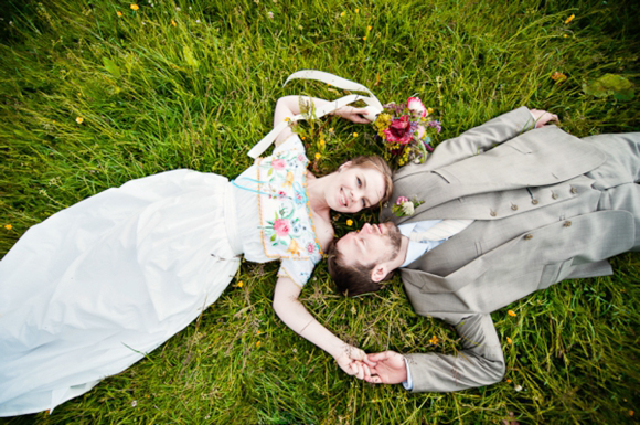 A wedding dress made from tableclothes, by Cardiff & South Wales Wedding Photographer, Aga Tomaszek