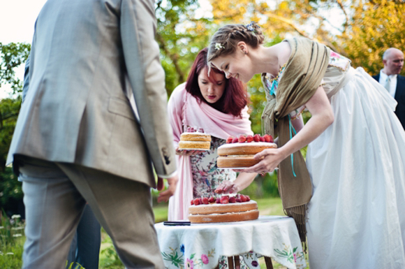 A wedding dress made from tableclothes, by Cardiff & South Wales Wedding Photographer, Aga Tomaszek