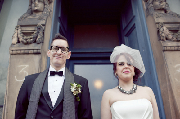 A Sarah Arnett wedding dress for a 1920s and 1940s inspired wedding in Glasgow...