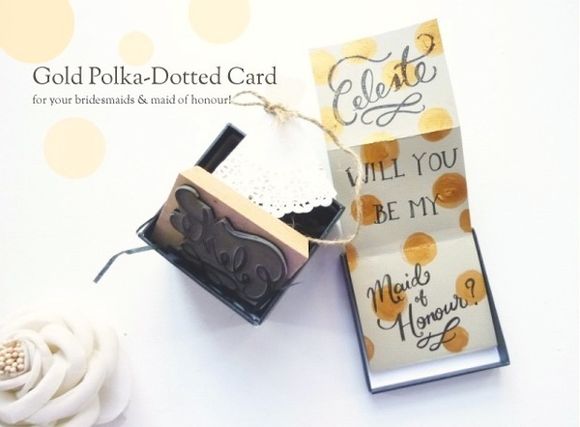 DIY polka dotted bridesmads card