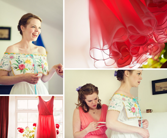 A wedding dress made from tableclothes, by Cardiff & South Wales Wedding Photographer, Aga Tomaszek