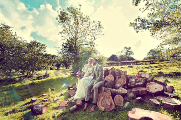 A wedding dress made from tableclothes, by Cardiff & South Wales Wedding Photographer, Aga Tomaszek