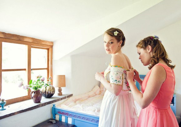 A wedding dress made from tableclothes, by Cardiff & South Wales Wedding Photographer, Aga Tomaszek