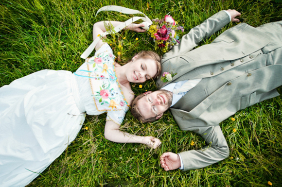 A wedding dress made from tableclothes, by Cardiff & South Wales Wedding Photographer, Aga Tomaszek