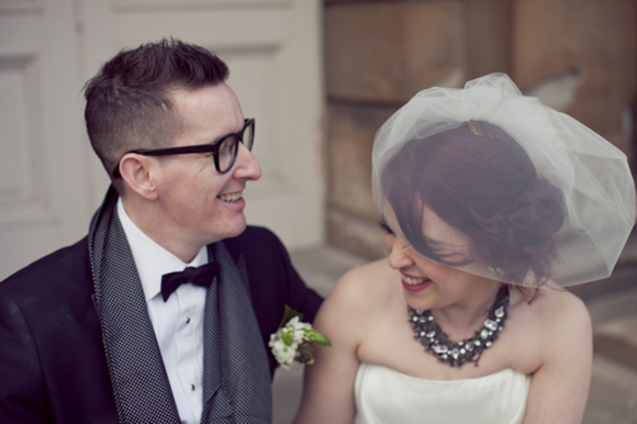 A Sarah Arnett wedding dress for a 1920s and 1940s inspired wedding in Glasgow...