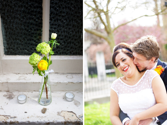 Candy Anthony Polka dot wedding dress for a party style wedding in East London...