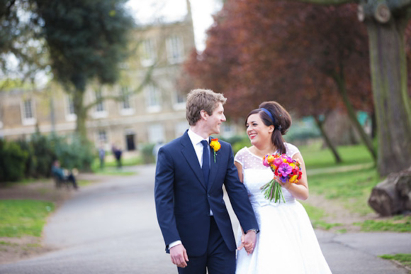 Candy Anthony Polka dot wedding dress for a party style wedding in East London...