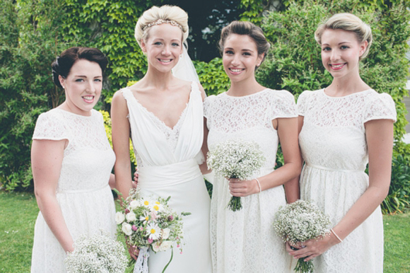 White bridesmaids dresses from Zara