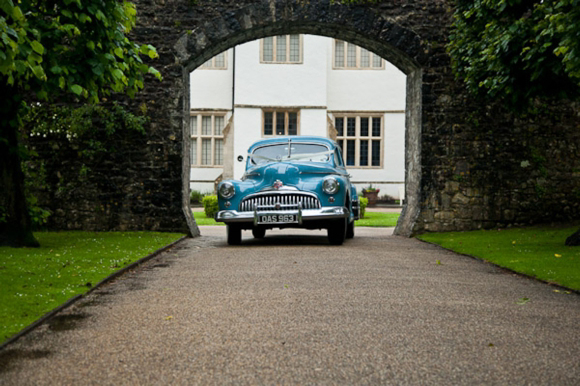 Polka Dot Blue Wedding Dress and a 1948 Baby Blue Buick...