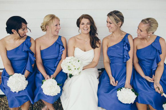 electric blue bridesmaids dresses