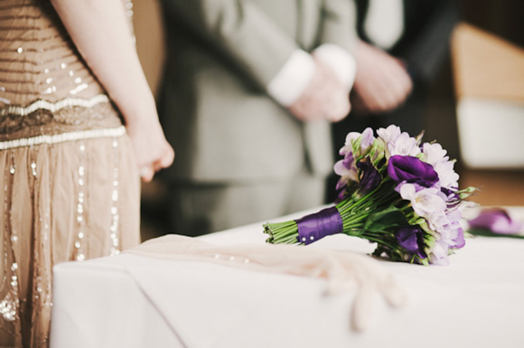 1920s style beaded flapper wedding dress