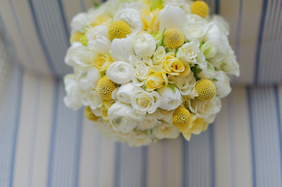 Yellow Billyballs wedding bouquet