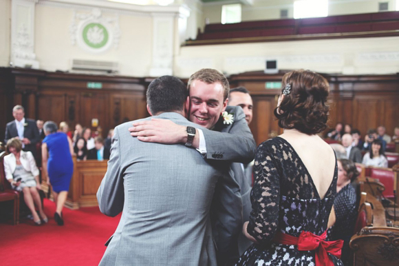 Black lace wedding dress, Islington London wedding, Hoxton Hotel