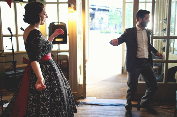 Black lace wedding dress, Islington London wedding, Hoxton Hotel