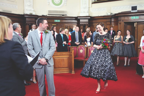 Black lace wedding dress, Islington London wedding, Hoxton Hotel