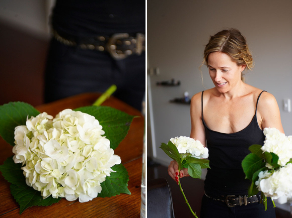 A black and white Collette Dinnigan wedding dress