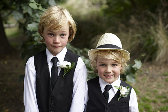 A black and white Collette Dinnigan wedding dress