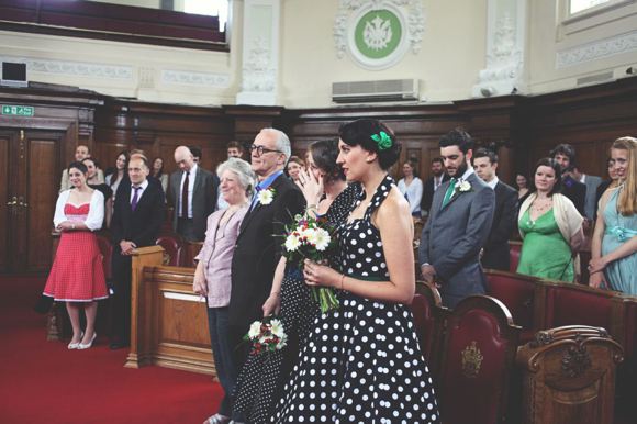 Black lace wedding dress, Islington London wedding, Hoxton Hotel