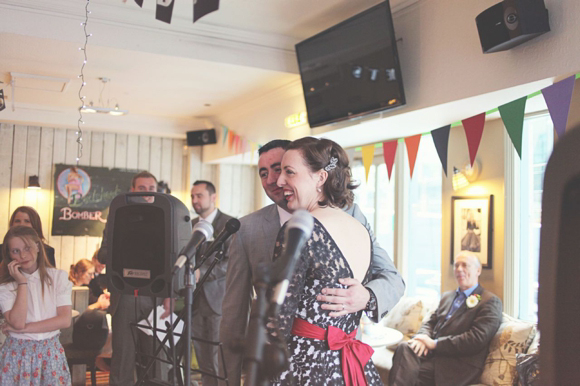 Black lace wedding dress, Islington London wedding, Hoxton Hotel