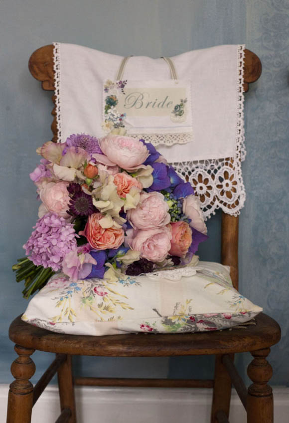 The Linen Garden by Vicky Trainor, vintage fabric wedding stationery and table decor