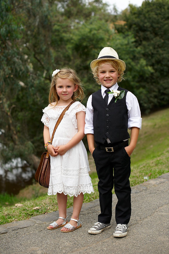 A black and white Collette Dinnigan wedding dress