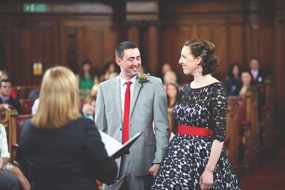 Black lace wedding dress, Islington London wedding, Hoxton Hotel