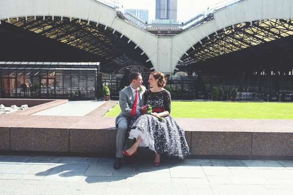 Black lace wedding dress, Islington London wedding, Hoxton Hotel