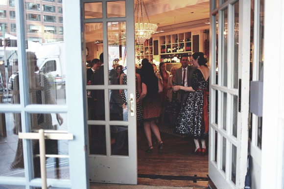 Black lace wedding dress, Islington London wedding, Hoxton Hotel