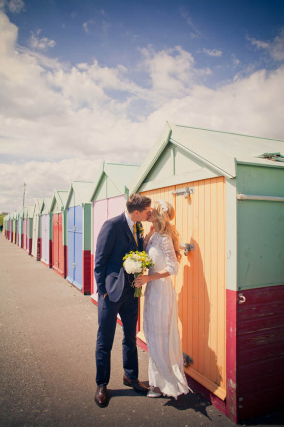 Edwardian wedding dress, 1960s mod inspired wedding, Brighton