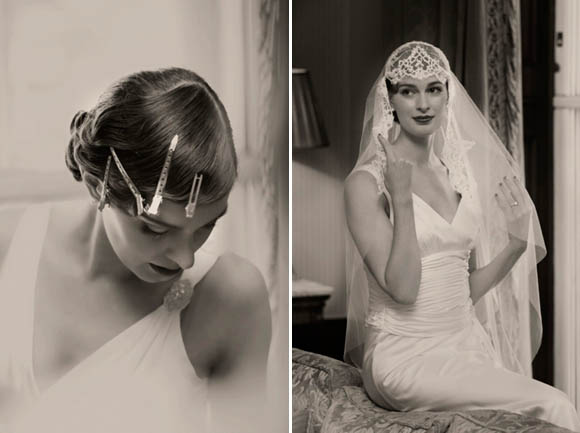 1920s and 1930s vintage wedding, Lansborough Hotel, Ugo Zaldi wedding dress