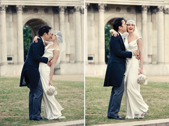 1920s and 1930s vintage wedding, Lansborough Hotel, Ugo Zaldi wedding dress