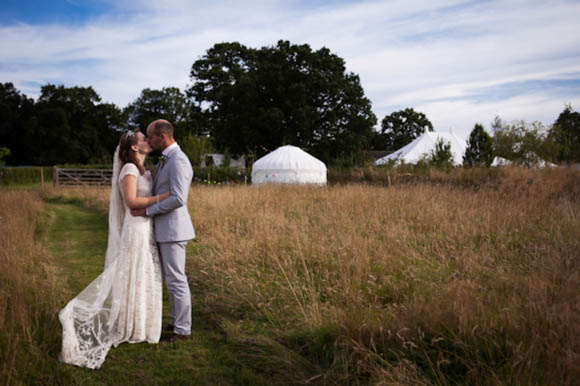 Sally Lacock lace wedding dress, relaxed country, vintage inspired wedding