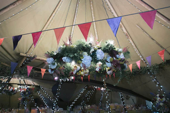 Bell tent village, taxidermy, vintage fair, 1930s style wedding dress