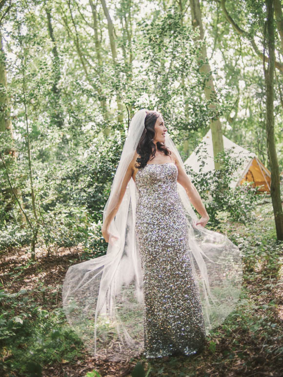 Gold sequin wedding dress