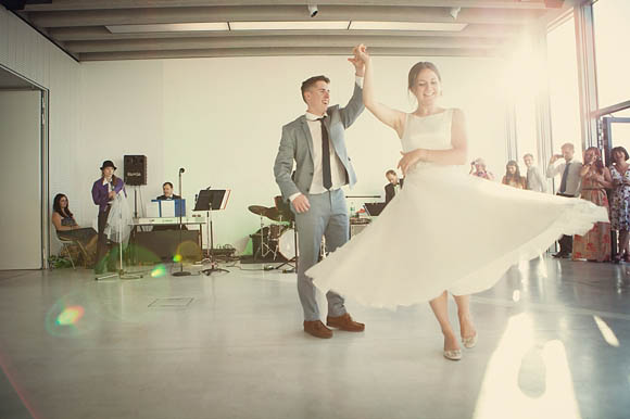 twirling wedding dress