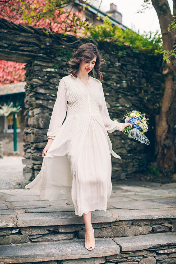 An Edwardian Crepe Silk Nightgown Wedding Dress