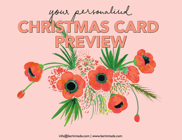 Peronsonalised monogram Christmas cards by Berinmade