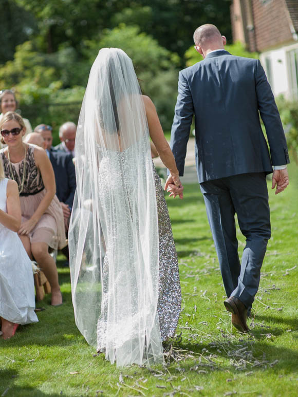 Gold sequin wedding dress