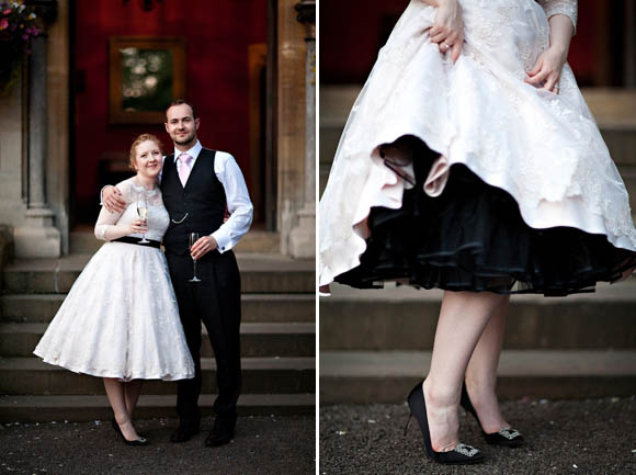 Candy Anthony wedding dress, black petticoat, Manolo Blahnik wedding shoes