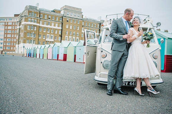 1950s inspired wedding dress Brighton wedding
