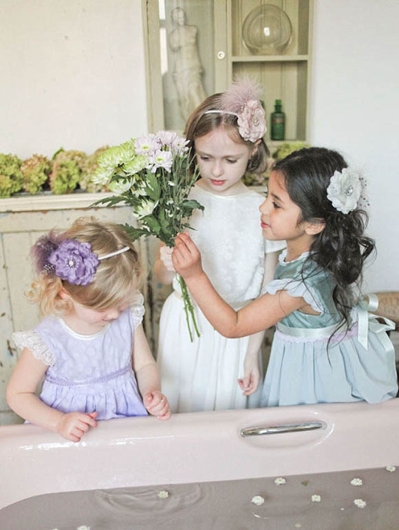 headbands and headpieces for flowergirls and bridesmaids by What Katy Did Next Photography by Sally Thurrell