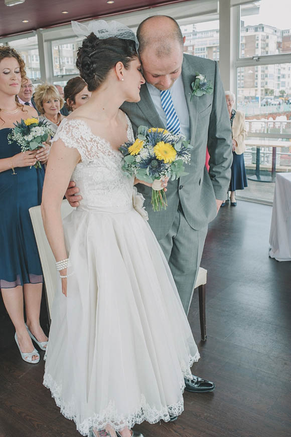 1950s inspired wedding dress Brighton wedding