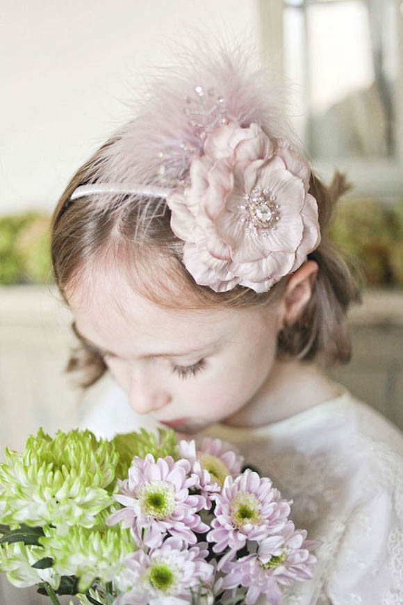 headbands and headpieces for flowergirls and bridesmaids by What Katy Did Next Photography by Sally Thurrell