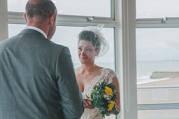 1950s inspired wedding dress Brighton wedding