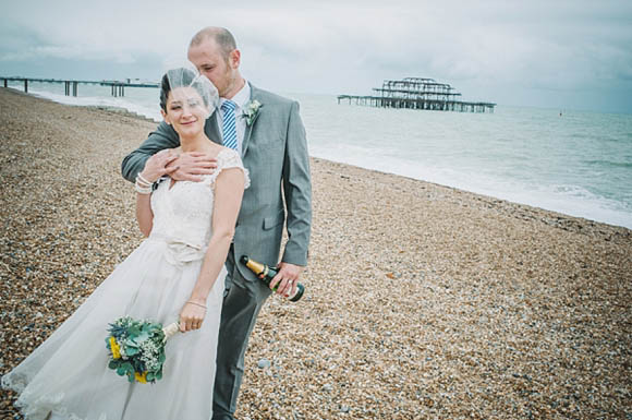 1950s inspired wedding dress Brighton wedding