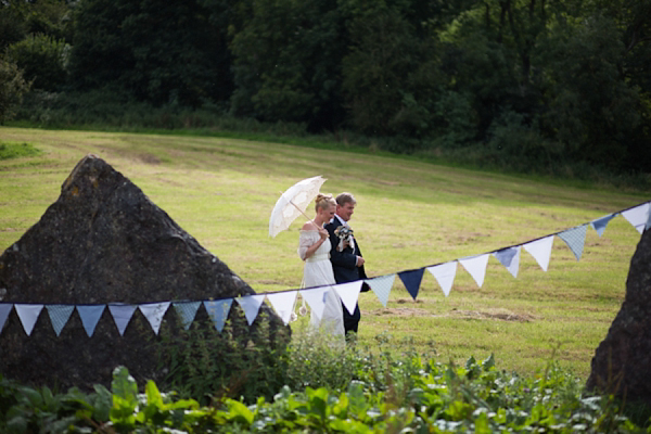 Eco friendly wedding dress by Minna Designs for an outdoor Somerset field and tents wedding