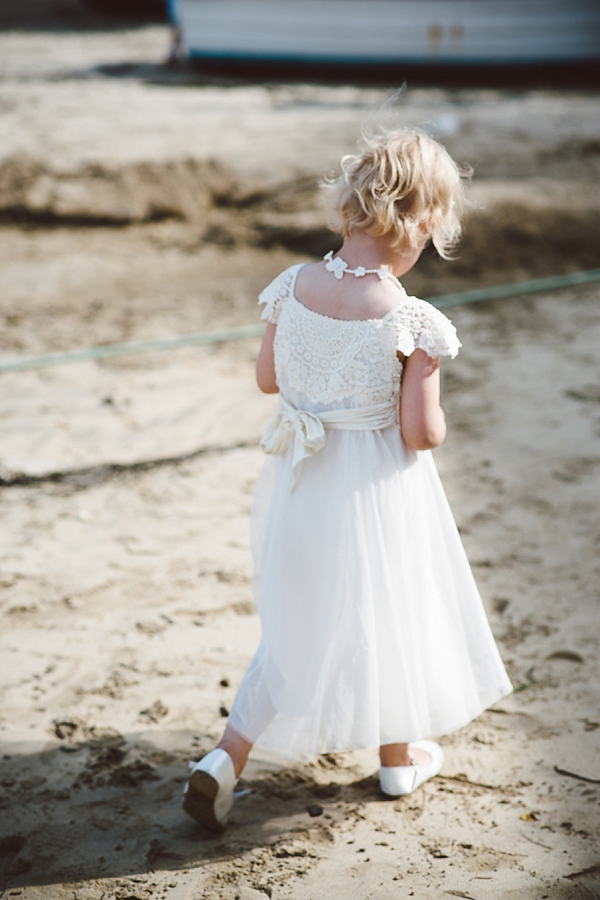 Bare foot bride by the beach